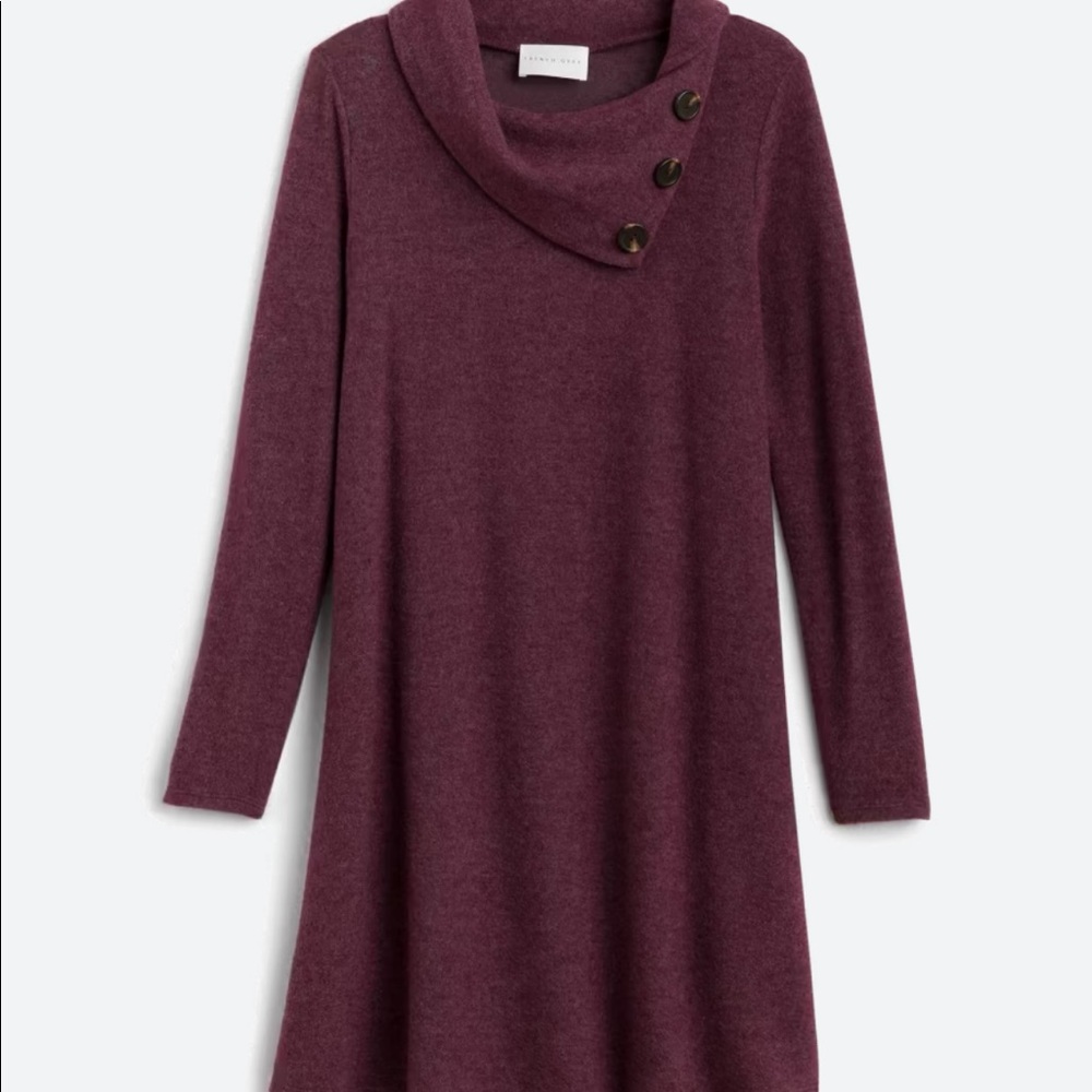 French Grey Anita Sweater Dress - Burgundy L NWT